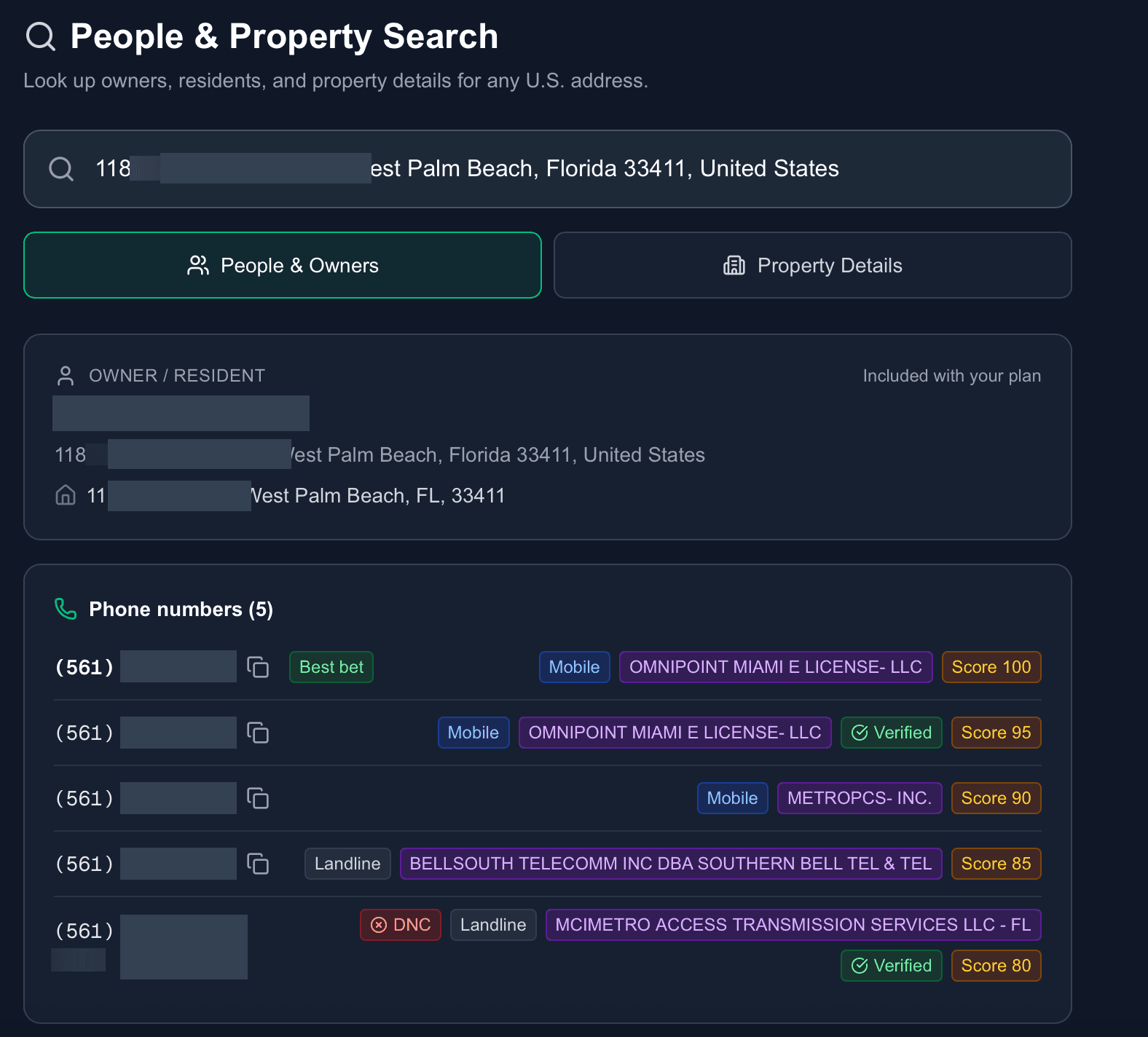 People & property search